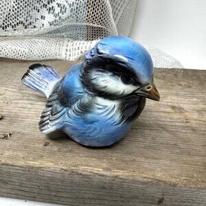 Goebel Blue Jay Bird Figurine Handmade & Handpainted Art Decor